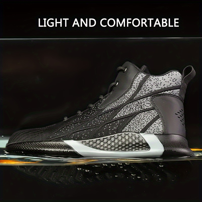 Women's Heavy-Duty Anti-Stab Work Boots with Toe, Anti-Slip Sole  -Breathing Design Safety Shoes for Construction,,, Janitorial (Blac