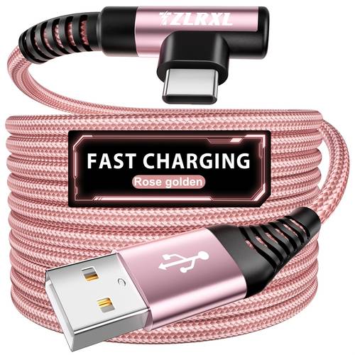 Type C Fast Charging, Right Angle USB to USB C Cable Braided, USB C Charging Cable for Samsung,for iPhone,for Huawei and More Smartphone, Tablet, Laptop