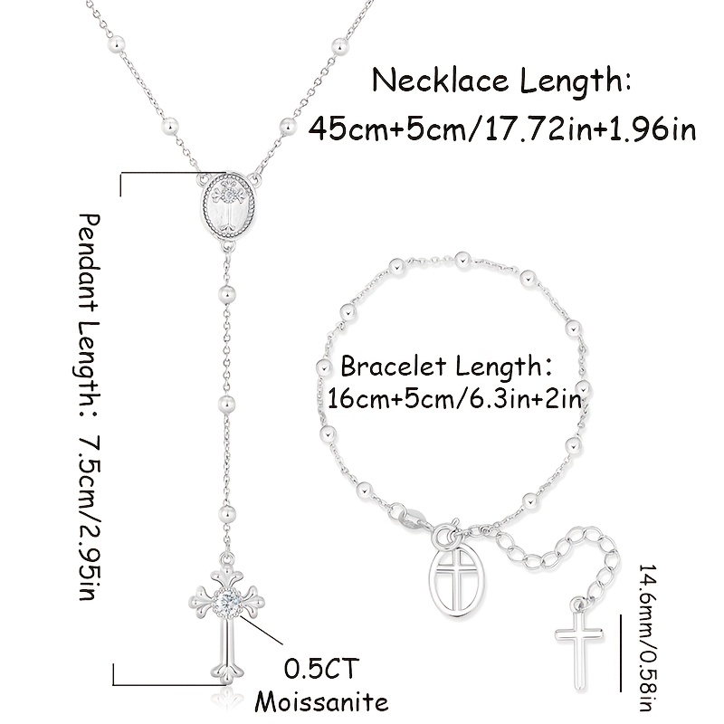 Image of 925 Silver Women's Jewelry Set Women's Jewelry Saint -piece Set Necklace + Bracelet Elegant Temperament Charm Mother's Day Valentine's Day Gift Hypoallergenic Holiday Gift Banquet Gift With Gift Box