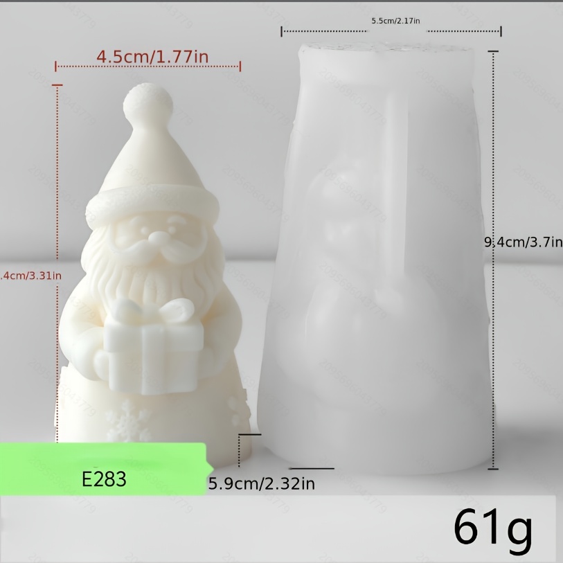 E-shop DIY Silikonform für Wachs, Gips & Harz - Unregelmäßige Form Santa Claus Figur Kerze, Seife, für Weihnachtsschmuck, Seifenformen, kompatibel