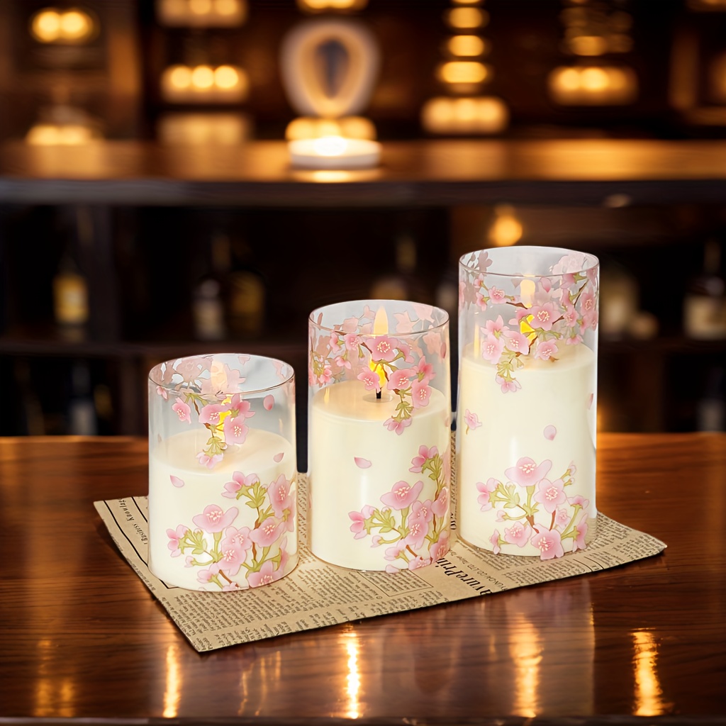 3-delige Set Rookloze LED Bloemkaarsen met Afstandsbediening & Timer (2/4/6/8 Uur)