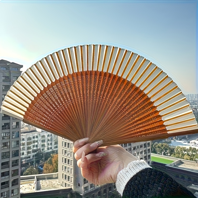 Retro Bamboo Folding Fan - Sturdy And Durable Bamboo Frame, Smooth Opening And Closing ~ Portable Handheld Summer Fan, Ancient Style Literary Style, Suitable for Various Dances, Bestie Gathering Souvenir, Birthday Gift