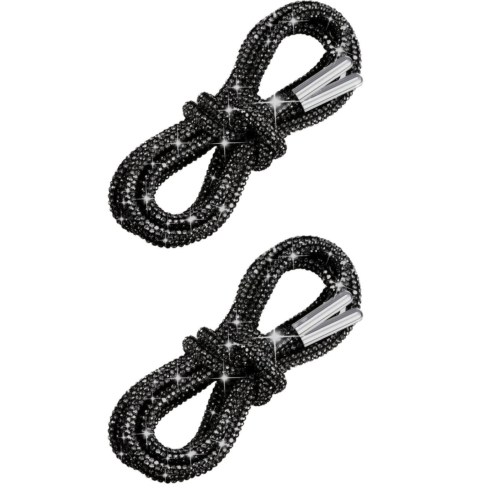 2pcs Shoe Laces, Glitter Bling Shoe Laces For Sneakers, Round Shoe Strings, Without Battery