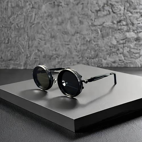 Custom ND Rotating Adjustable Black And White Punk Style Fashion Glasses (Personalized Engraving of Name)