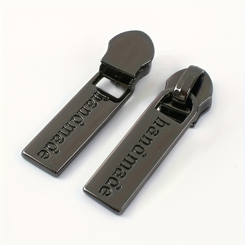 TEMU 10pcs Laser Customized Fashion Handmade Text Zipper Slider - Replaceable Zipper Head - Nylon Zipper Bag - Suitcase Zipper - Clothing Zipper -