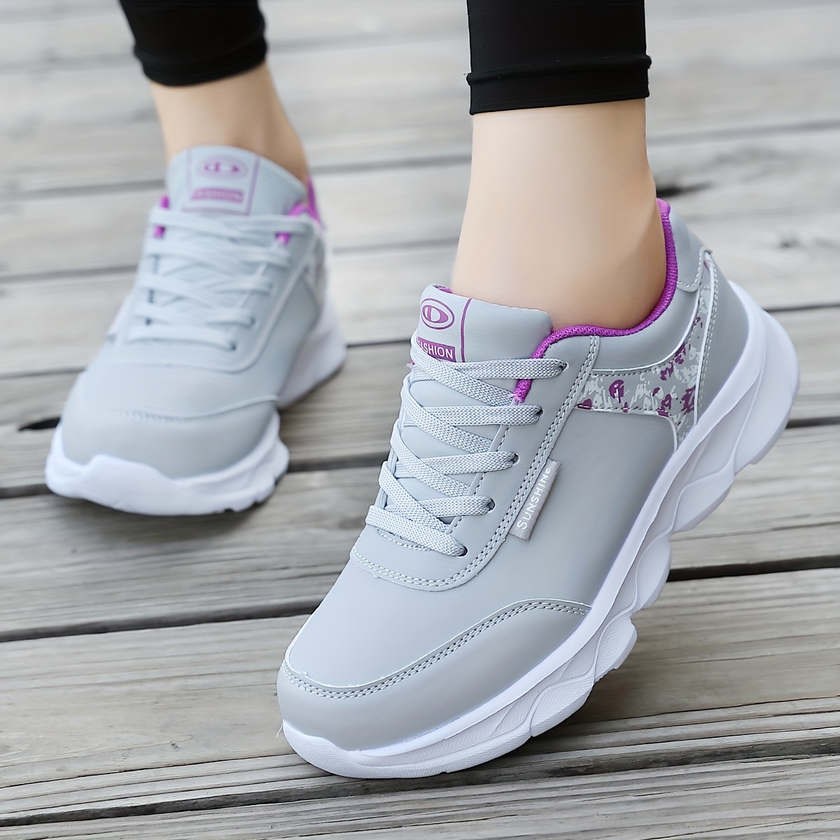 [Breathable Casual Sneakers] Breathable Lightweight Casual Women's Sneakers - Lace-up Travel Running Shoes - Low-top Single Shoes