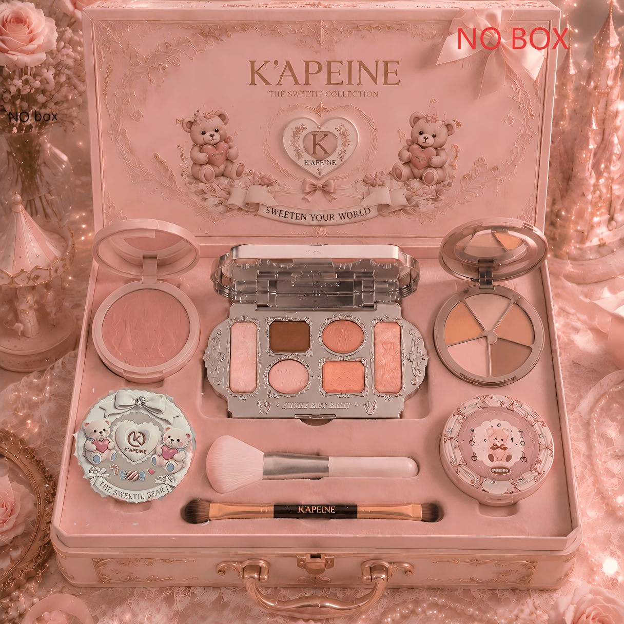 TEMU 5pcs Makeup Kit For Women, All In Set With Eyeshadow Palette, Blush, Concealer, Blush Brush And Double Ended Eyeshadow Brush, Full Face Cosmetic