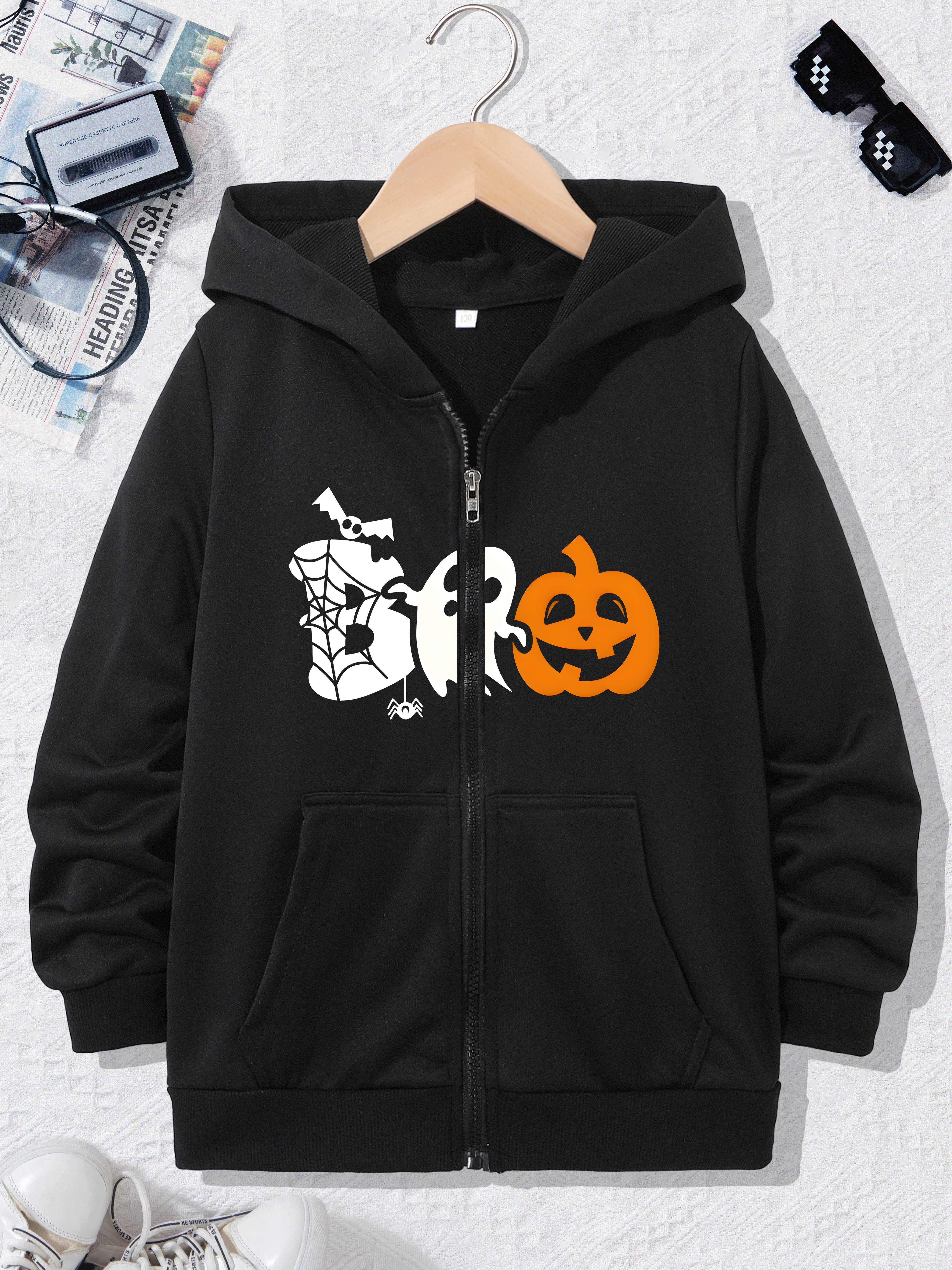halloween soul pumpkin print fashion girl's hoodie jacket Temu