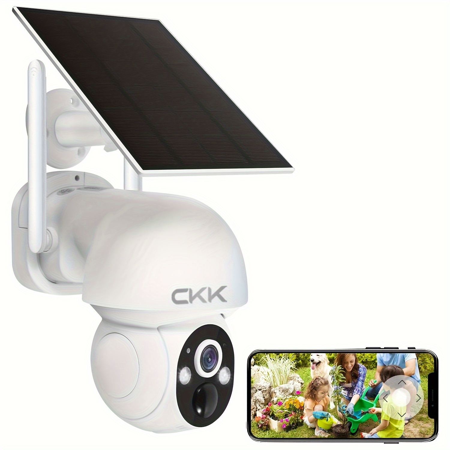 

1pc Wireless Cameras For Home/outdoor Security, Ckk Solar Security Cameras Wireless Outdoor 355°ptz, 4mp 2.5k Wifi Camera With Spotlight, Pir Sensor, Siren, Color Night Vision, 2-way Talk, Sd/cloud.