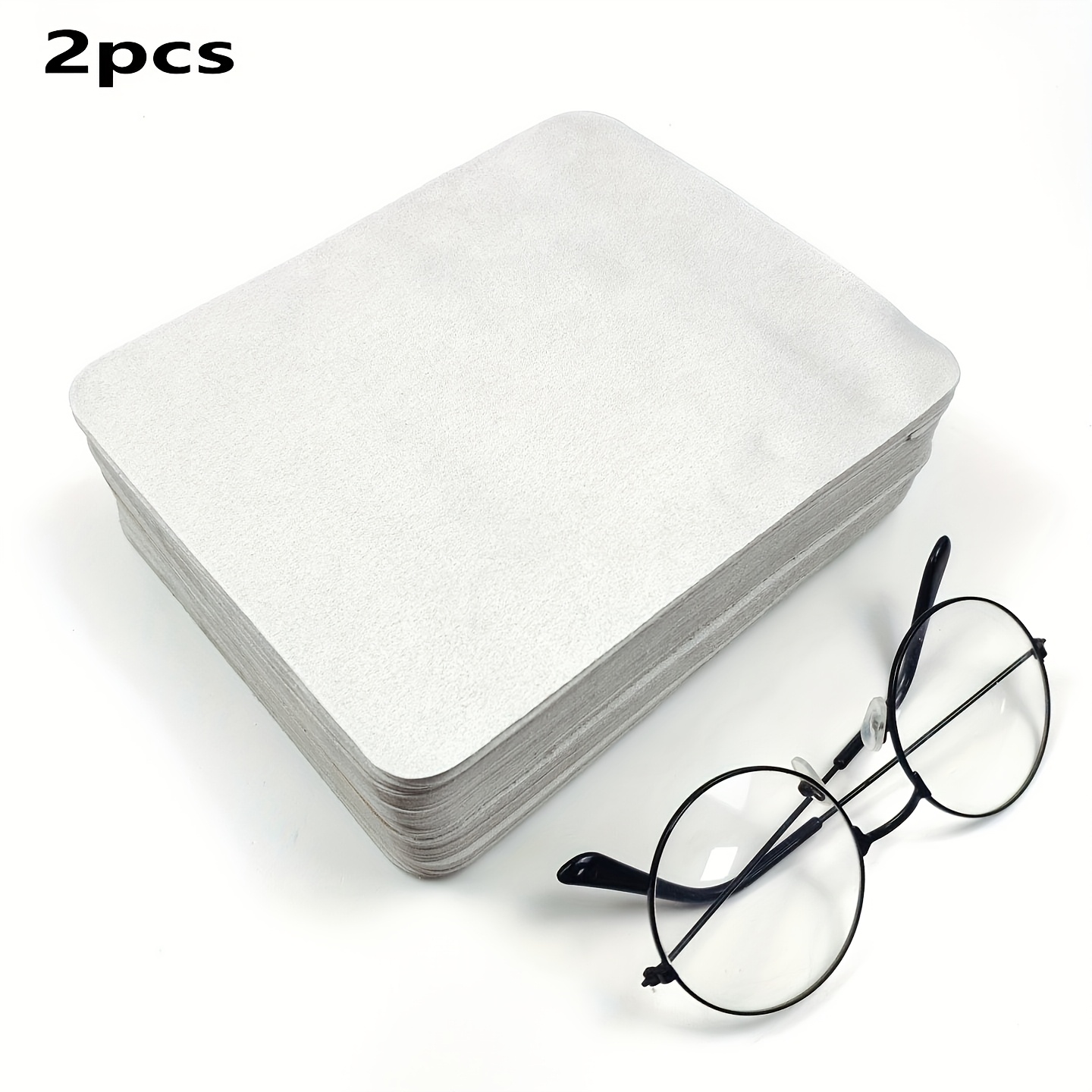 2pcs Suede Eyeglass Cloth, Fiber Wiping Cloth