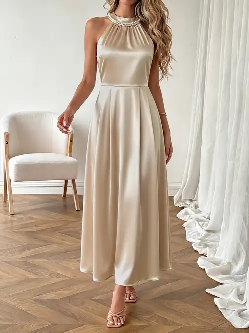 halter neck satin dress sold on Temu United States halter neck satin dress sold on Temu United States