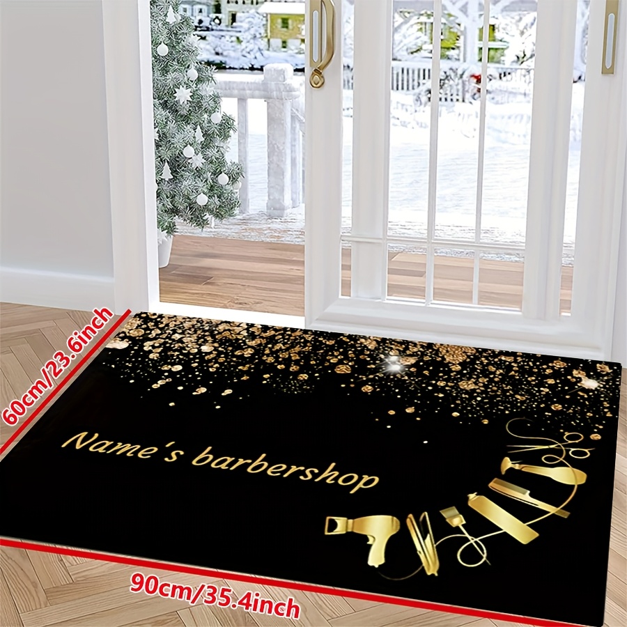 TEMU Alfombra de Bienvenida para Peluquería Personalizada de 1 Pieza con Base Antideslizante de Gel de Sílice - Alfombra con o Texto Personalizado