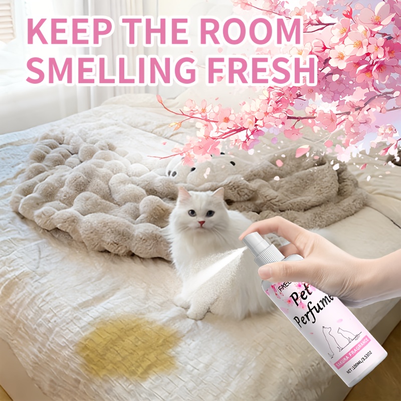 Image of Faelute Sakura Pet Perfume Spray Pet Fur Care Fragrance Mist Pet Spray Long-lasting Floral Scent Top Notes Suitable For All Breeds And Sizes The Perfect Festive Gift For Your Furry Friend