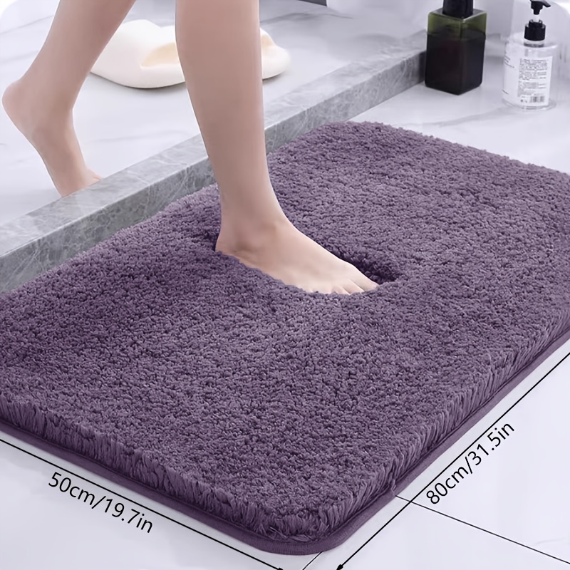 TEMU Fluffy Absorbent Memory Foam Bathroom Floor Mat, Bath Rug, Quick-absorbing, Washable, Machine Washable, Soft And Comfortable Carpet, Bathroom