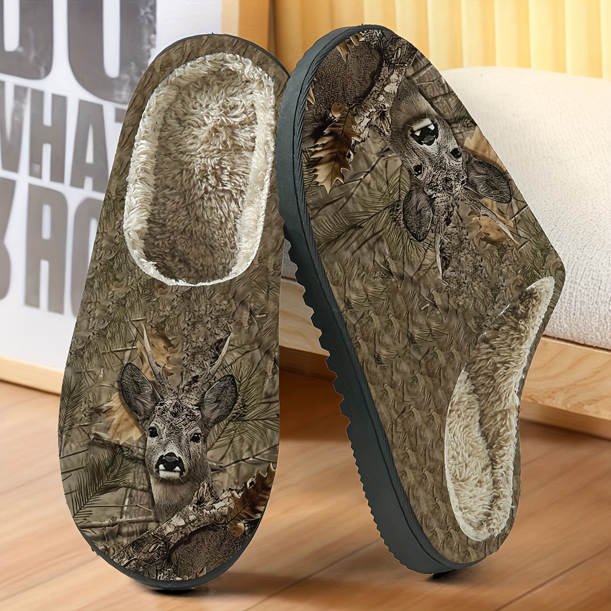 Image of New Winter Indoor Slippers, Thick And Warm, Featuring Cute Cartoon Designs, Comfortable And Stylish For Men At Home.