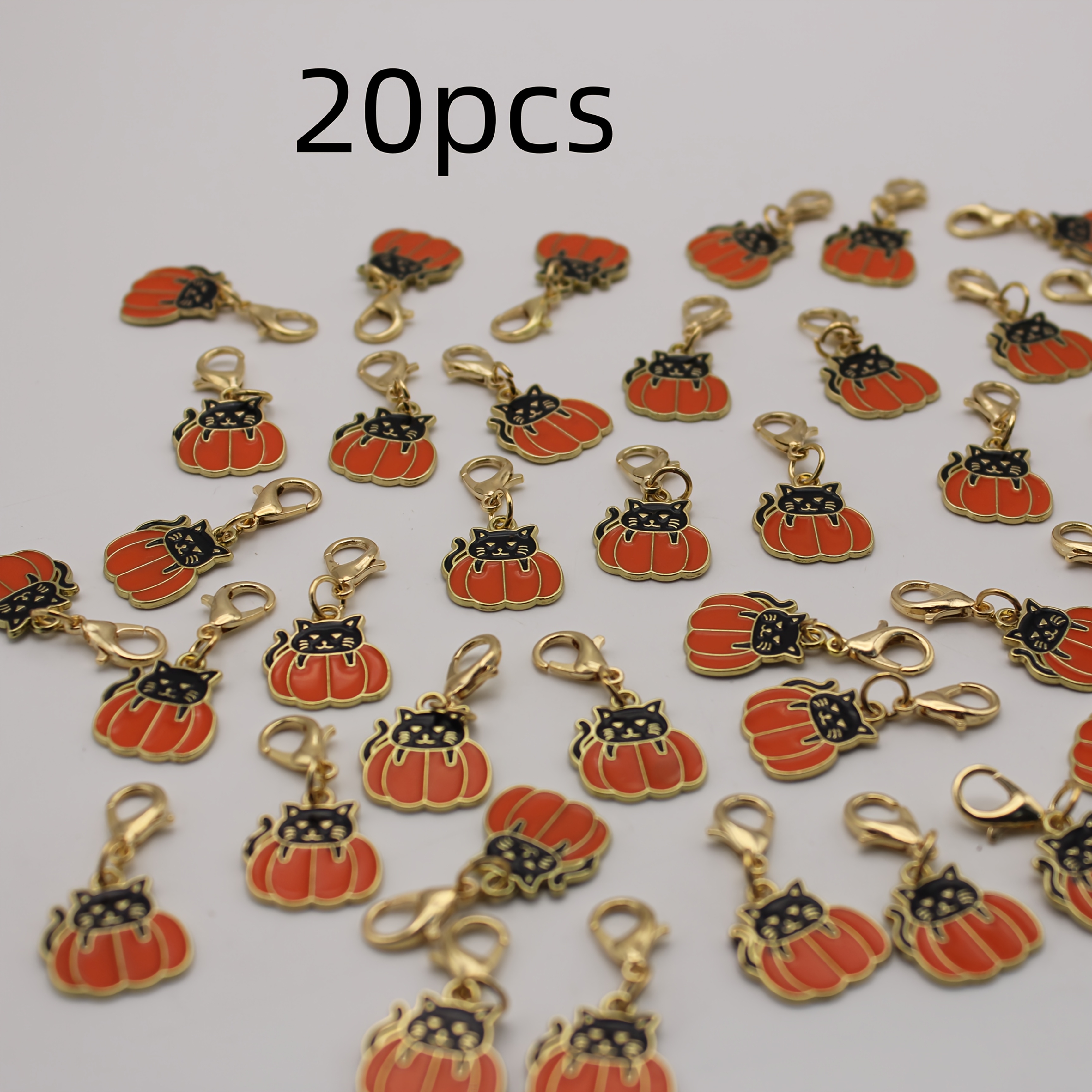 TEMU 20pcs Porte-clés Halloween Citrouille , Breloques de Sac Goutte d'Huile en Alliage de , Souvenirs d'Événement