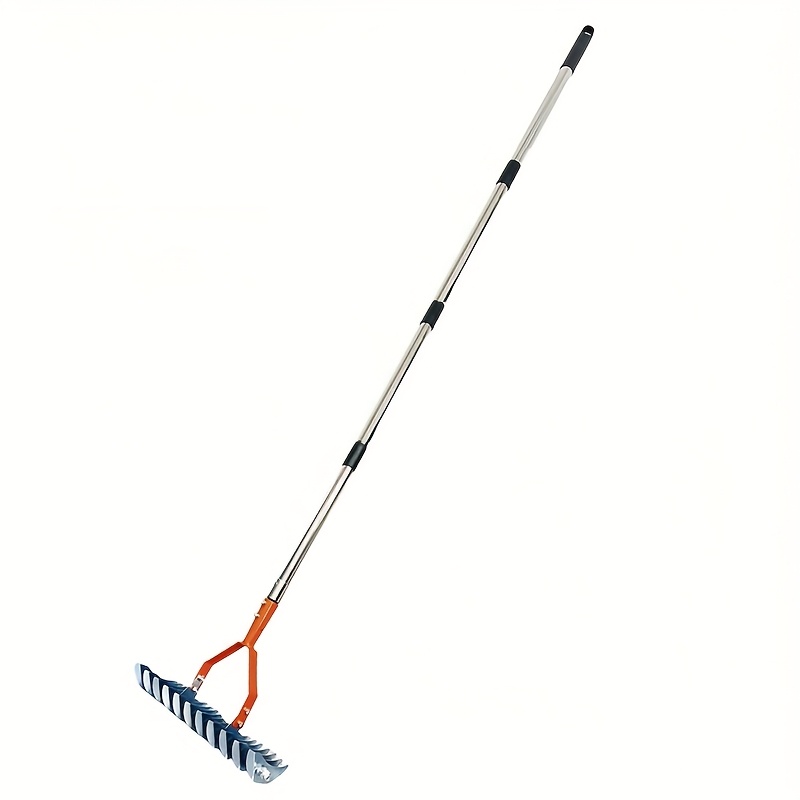 heavy duty lawn garden rake detachable head with sharp   stainless steel construction ergonomic grip handle for yard lawn care leaf   thatch removal ideal for home yard maintenance versatile tool sturdy build gardening accessory   Product details 2