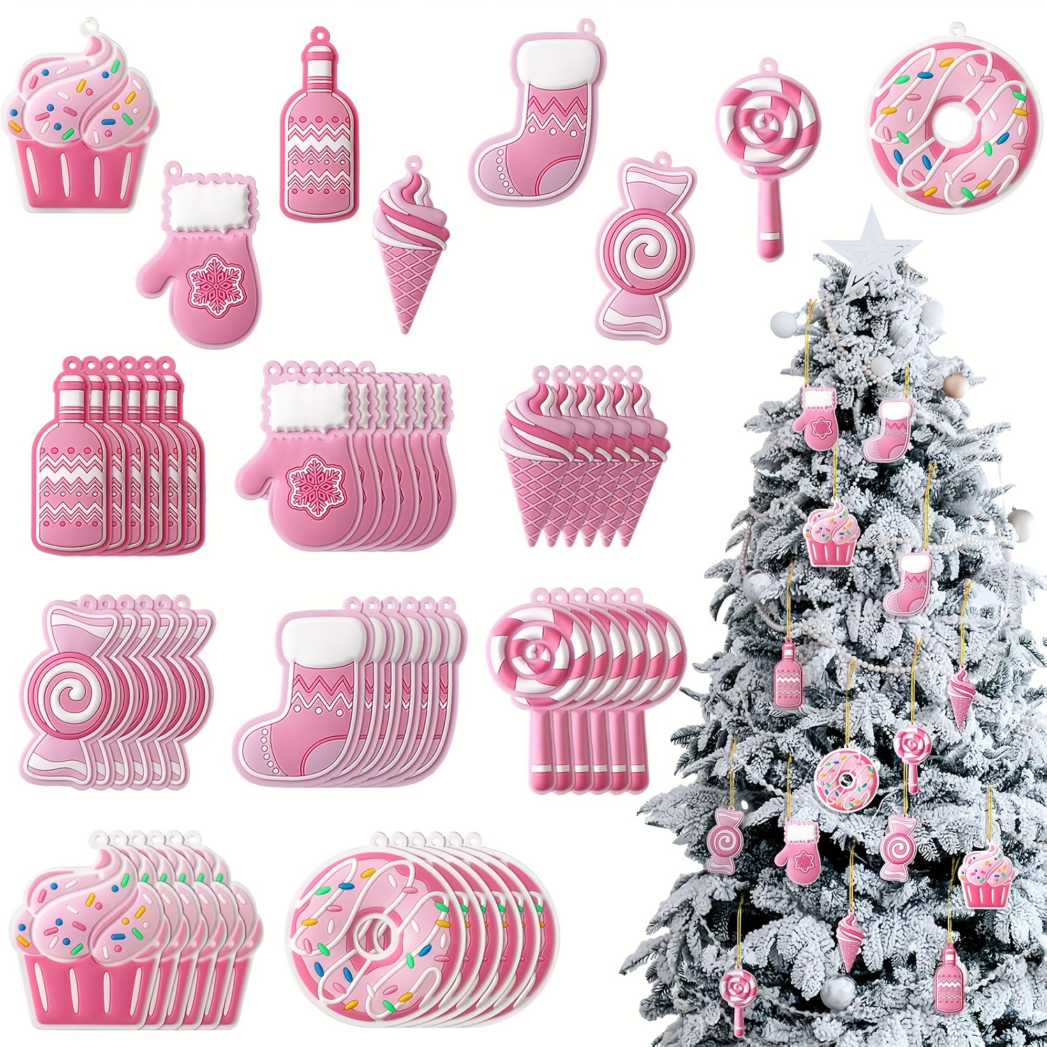 TEMU 16pcs Wooden Christmas Candies Hand Pendant - Holiday Decorations With Candy Canes, Candy Canes, And Candy For Christmas Party, Birthday, And ,