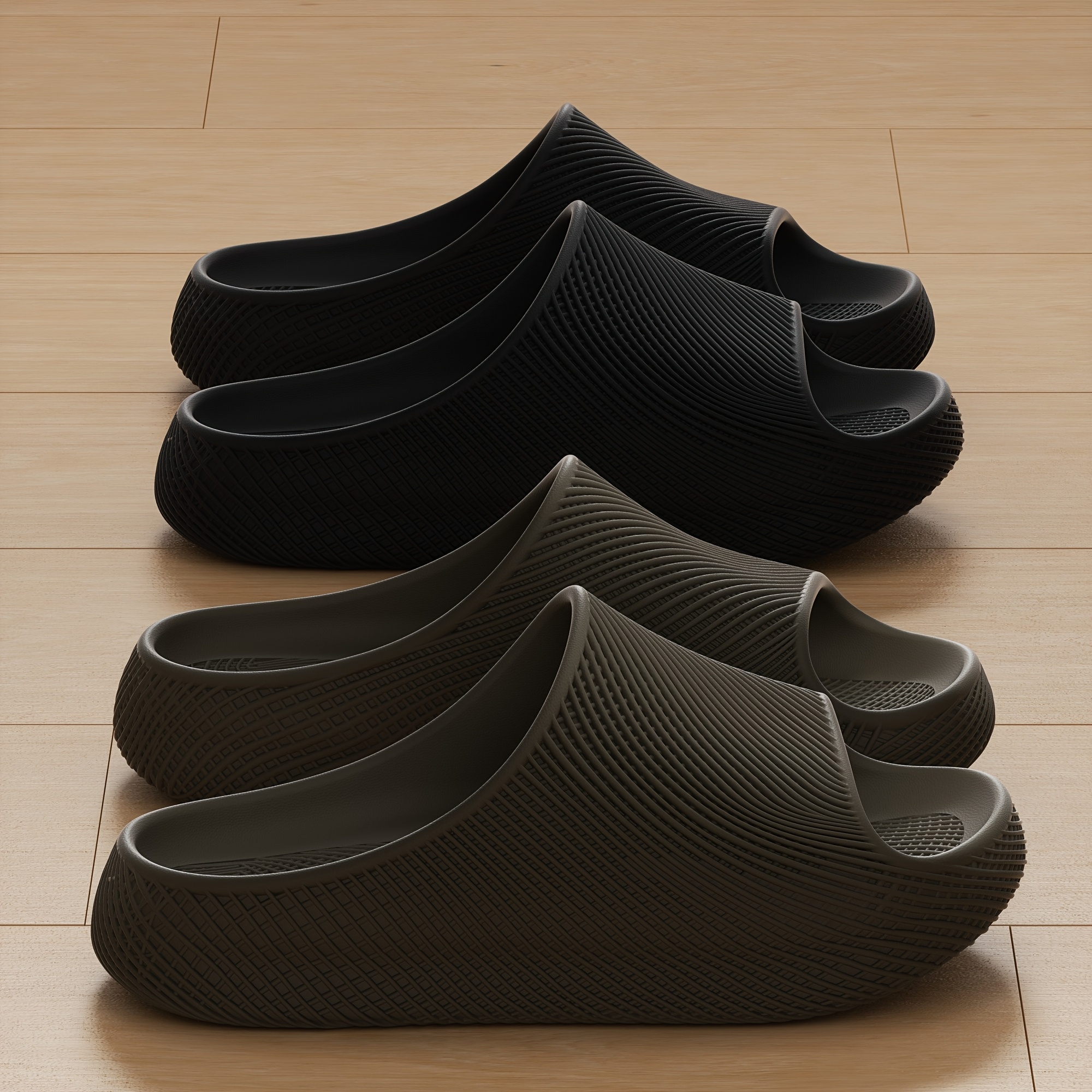 Men's Quick-Dry Breathable Slip-On Slippers Suitable for Indoor/Outdoor - Lightweight Sole, Textured Casual with Round Toe, Minimalist Streetwear for Home, Travel & Urban Adventures