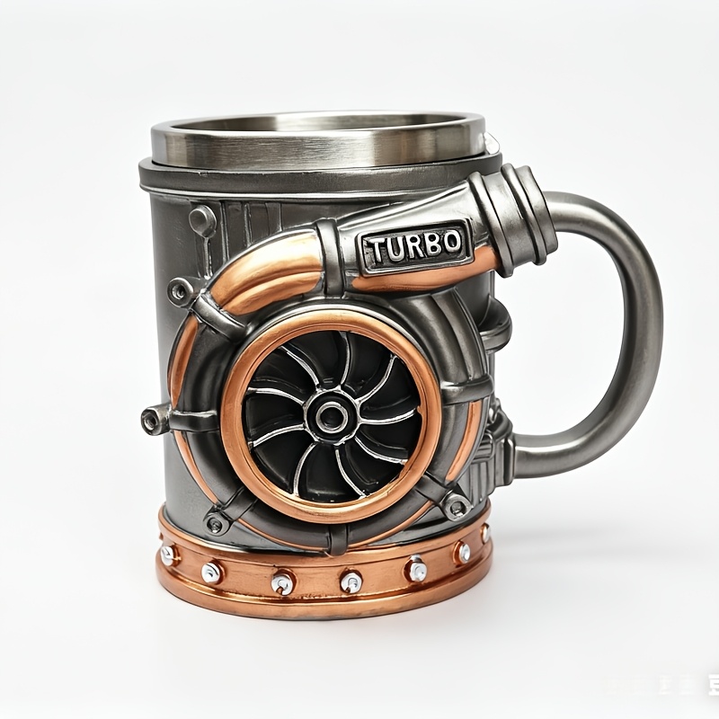 Image of 1pc Engine-themed Mug, Mechanical Mug, Mug, Minimalist Industrial Style, Car Accessory, Creative Gift For Men, Trendy Office Item, Heat-resistant Design.suitable Foruse In 9 Scenarlos