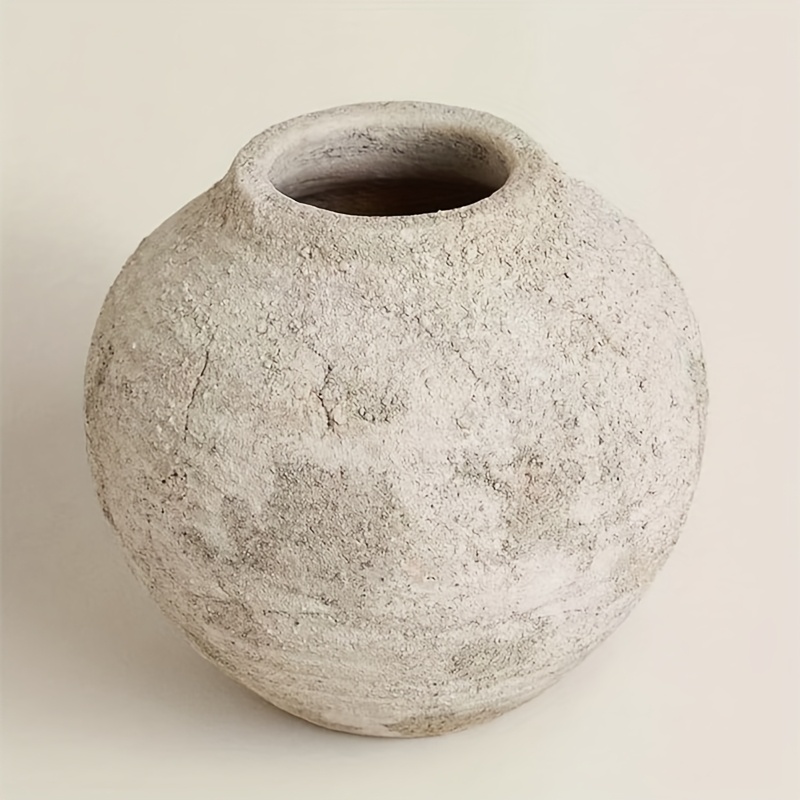 1pc Pure Handmade Pottery Jar Rough Texture Ceramic Vase Home Creative Retro Style Farmhouse Country Decoration Vase, Suitable for Living Room, Kitchen, Entrance Decoration, Holiday Wedding Gift