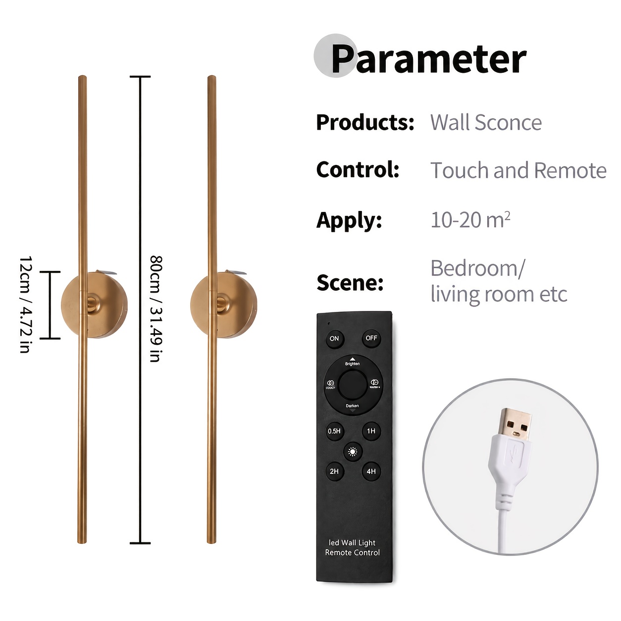 360° Rotating Wireless Wall Light with Rechargeable Battery