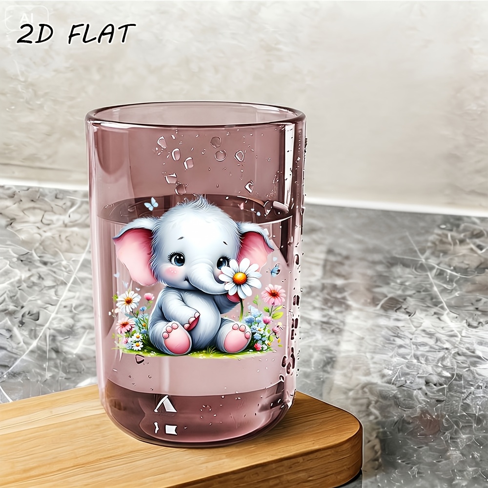 TEMU 1pc Bathroom, Cute Elephant Pattern Toothbrush Cup, Mouthwash Cup, Reusable, Home Goods, Toothbrush Cup, Suitable For Home, Dormitory, Travel,