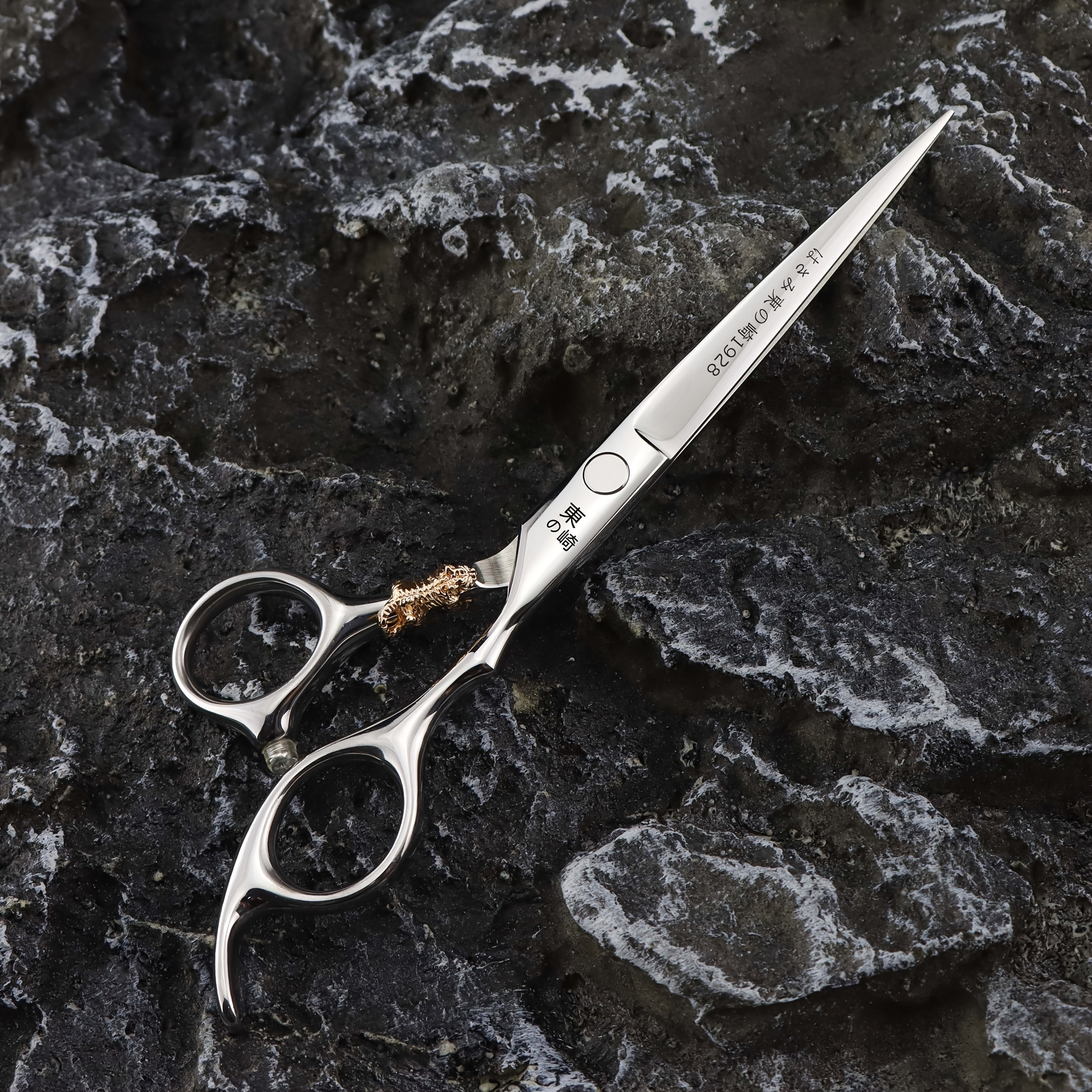 TEMU 6.0/6.5/7.0 Inch Glossy Pointed-tip Flat Shears With Small Handle, Made Of High-quality 440c Steel, Hand-polished. Comfortable, For Dry And Wet