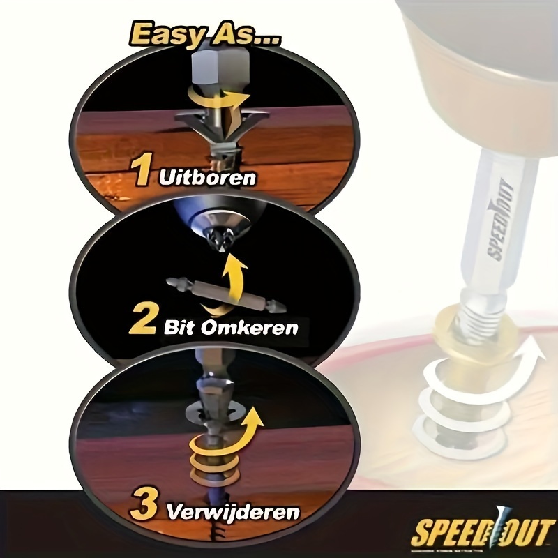 4pcs Effortlessly Remove Broken Screws with Steel Speed Out Extractor Drill Bit Set