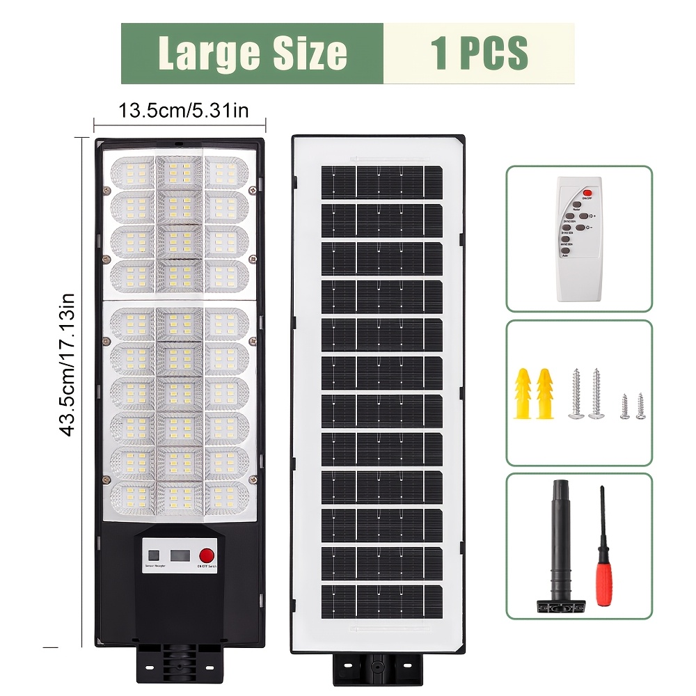 TEMU 1pc Solar Outdoor Garden Light, 5730 Led Outdoor Wide-angle Lighting Fixture, Motion Sensor Street Light With Human Detection And Motion Sensor,