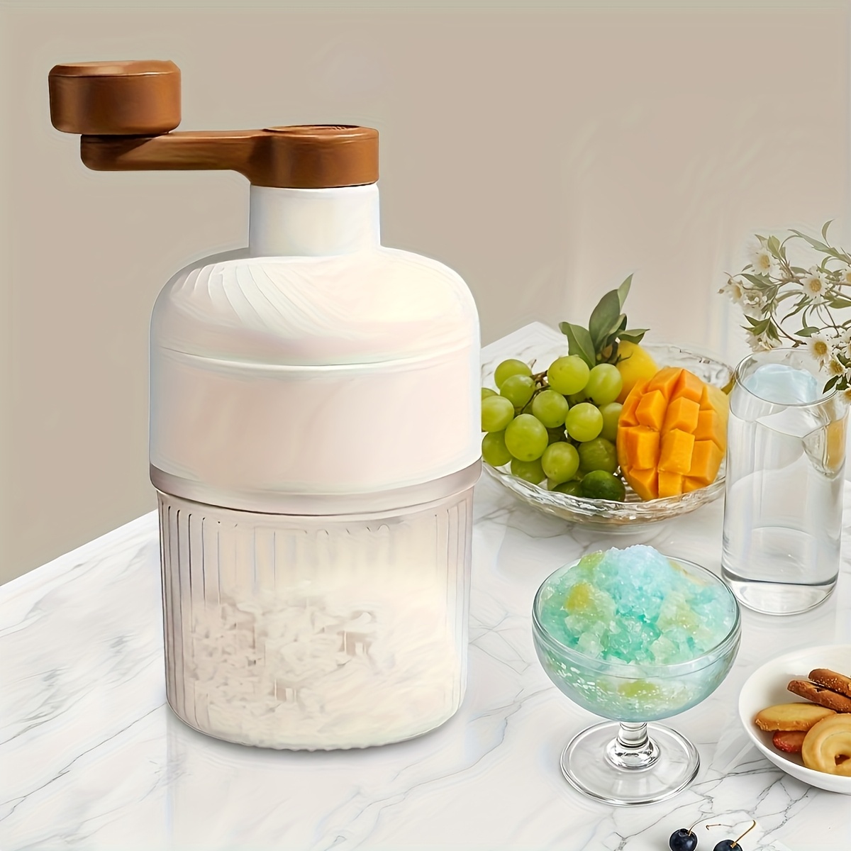TEMU Large Capacity Machine And Slushie Maker, Multifunctional Manual Milkshake Maker, Ice Crusher, Suitable For Homemade , , Etc., Summer Party And Kitchen Use With Mold Included