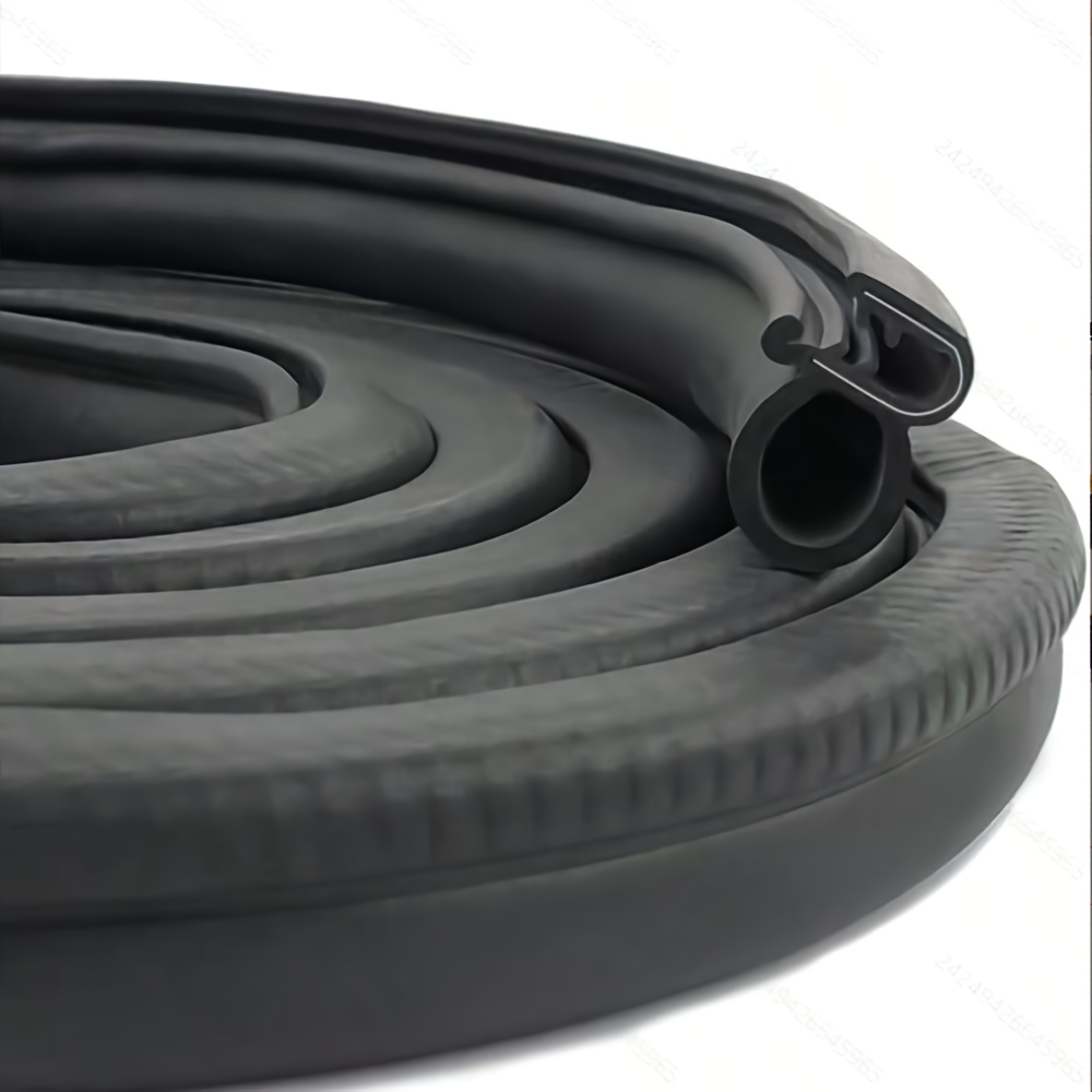 6m/20ft U-shaped Car Weatherstrip Rubber Sealing Strip With Metal Clips, Universal Push-in Trim Suitable For Cars, Trucks, Boats, Rvs, And Homes, 20ft
