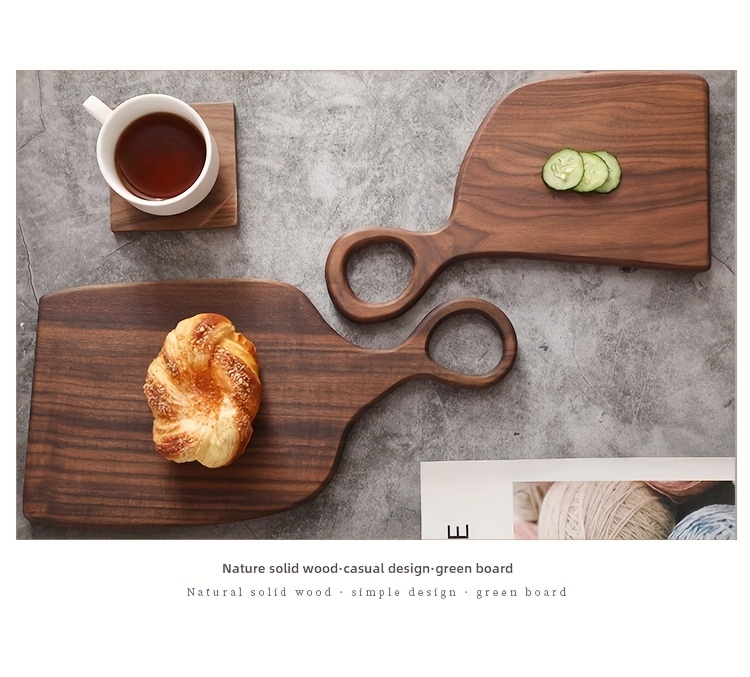 set of 2 handcrafted walnut wood cutting board set for couples   and stylish kitchen accessories details 2