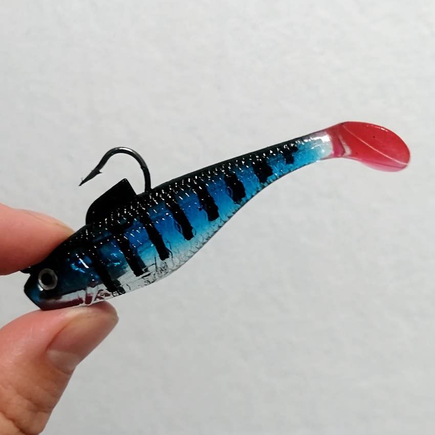 Bag T Tail Soft Fishing Bait Lure Matched Jig Head Hook - Temu New