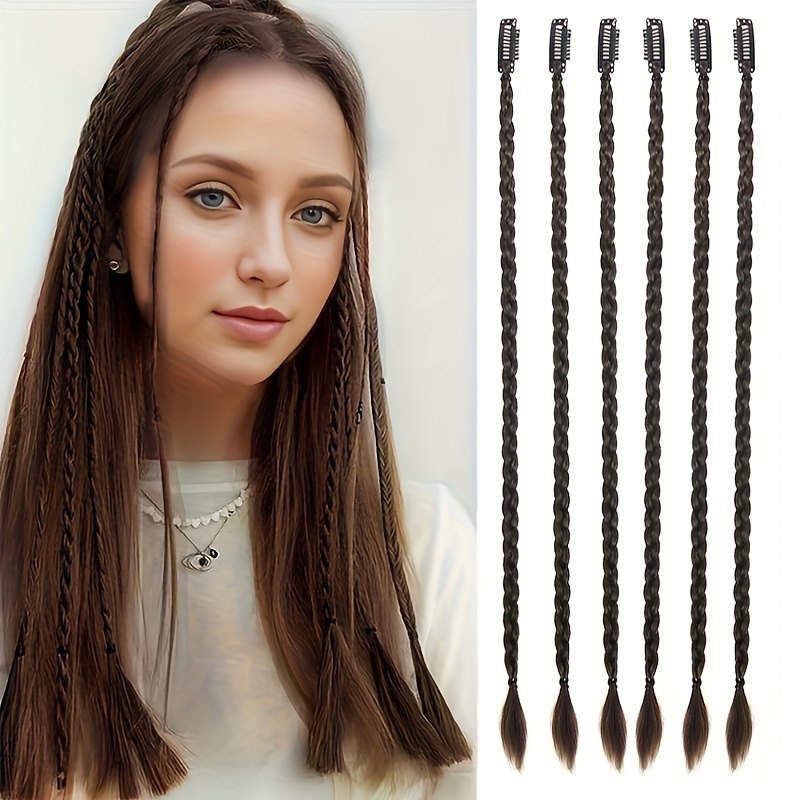 TEMU 6 Strands Of Extensions; 18-inch Synthetic Hair Clips, Ideal For Women's Ponytail Styles