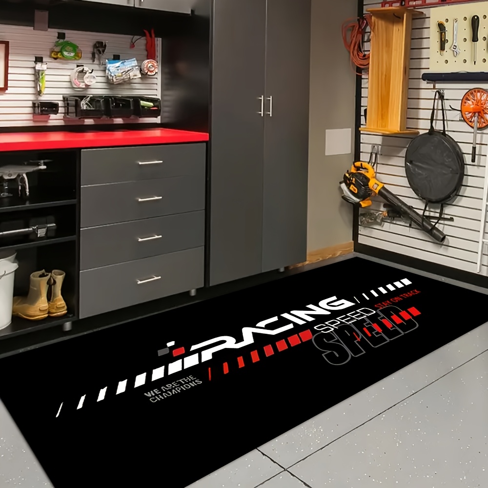 TEMU A Cool Racing-style Motorcycle Mat, Suitable Racing Bikes, Motorcycles, And Bicycles. This Long Carpet Is Ideal For Garages, Living Rooms, And