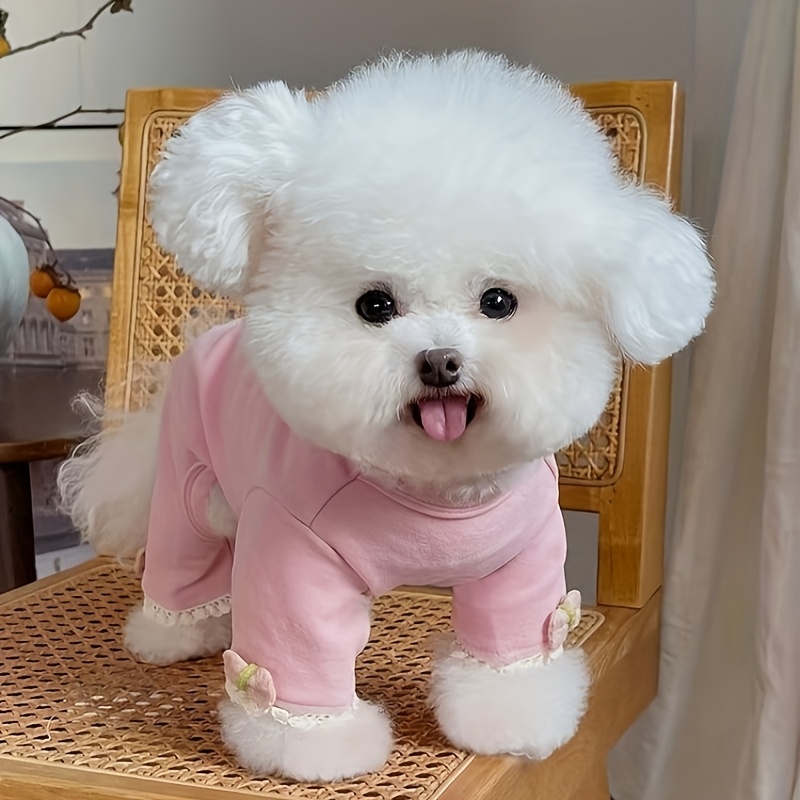 TEMU New Autumn/winter Pet Clothing, German Velvet Warm Four-legged Outfit, Suitable For Cats And Dogs, Teddy, Bichon, Pomeranian, Small Dog Apparel,