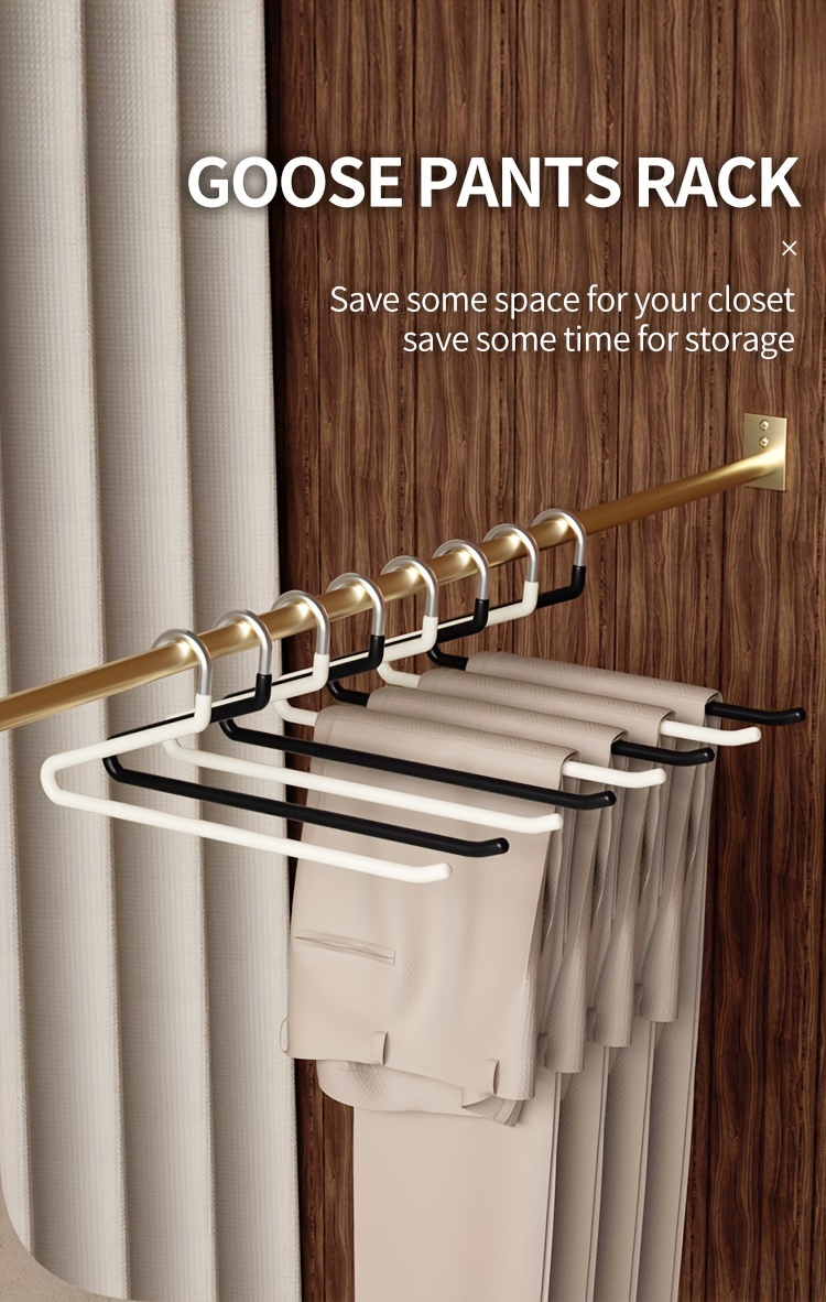 20pcs 1set   space saving metal pants hangers non slip closet organizers   stainless steel trouser hangers with z shape for home storage   supplies clothes essentials details 0