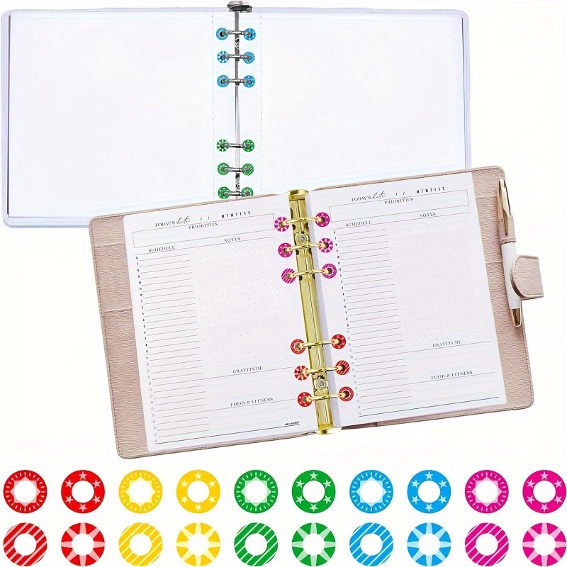 

1500pcs Reinforced Sticker Labels With Punching, Tear-resistant Plastic Round Hole Protectors For Loose-leaf Paper, 20