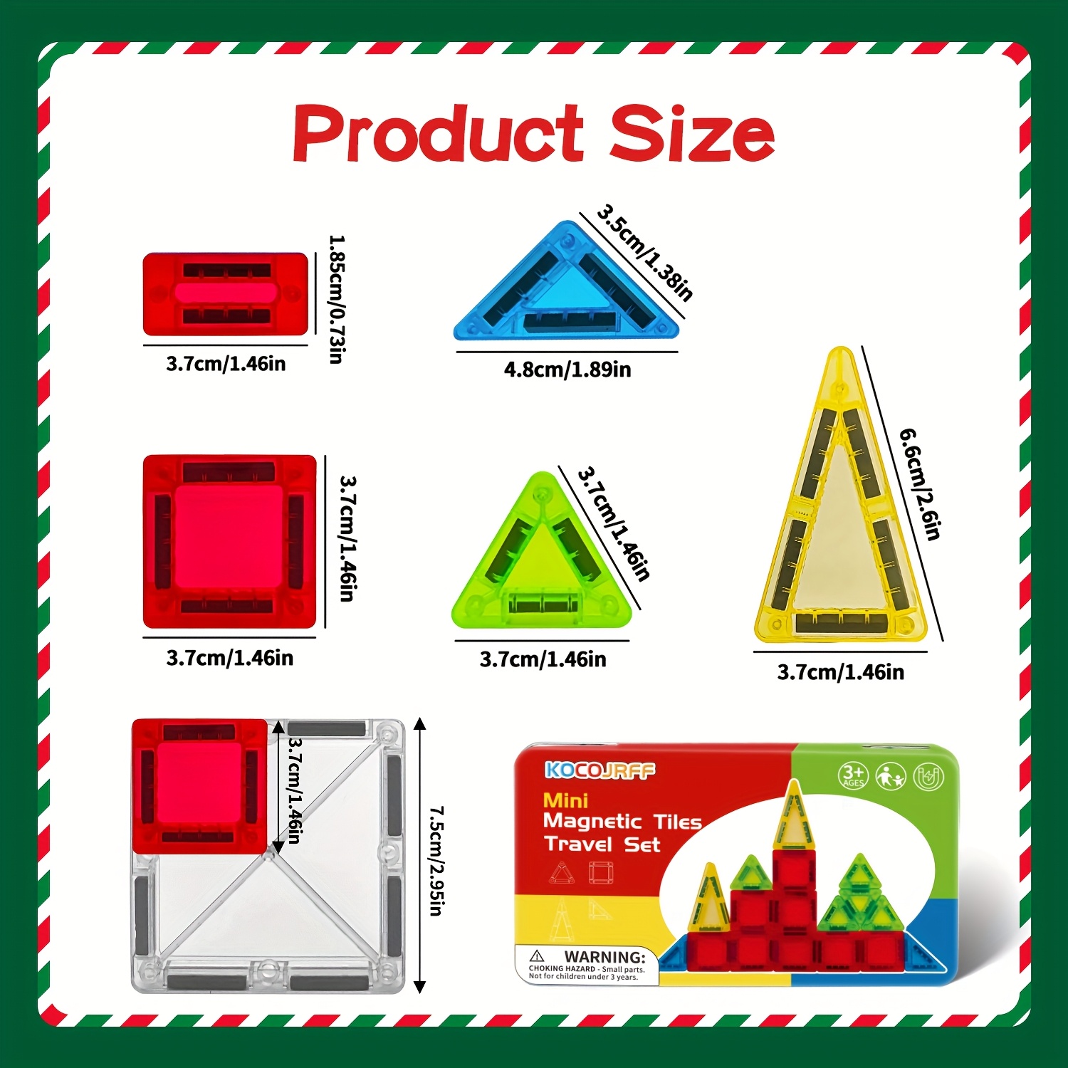 Mini Magnetic Building Blocks Set Portable Tin Box Creative Toy for Kids 3+