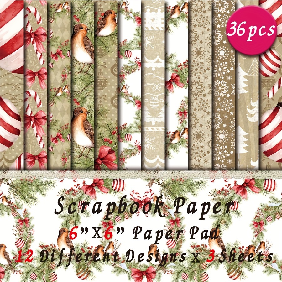 

Singing Christmas 36-sheet Scrapbook Paper Pad, 6x6 Inch - Artistic Craft Patterns For Diy Card Making & Decorative Backgrounds