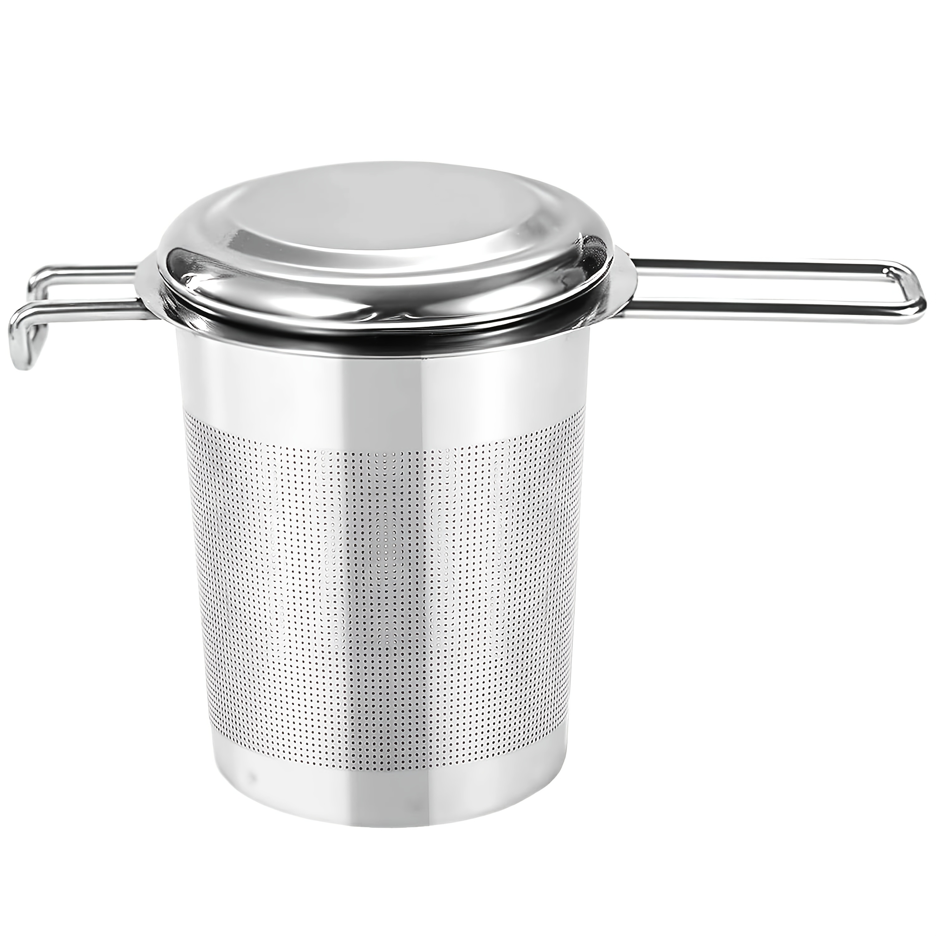 Image of 1 Large Infuser - Stainless Steel Loose Leaf Tea Steeper With Heat-resistant Dual Handles, Tea Filter, And Tea Ball, Suitable For Mugs, Cups, And Teapots - Ideal For Home, Office, And Coffee
