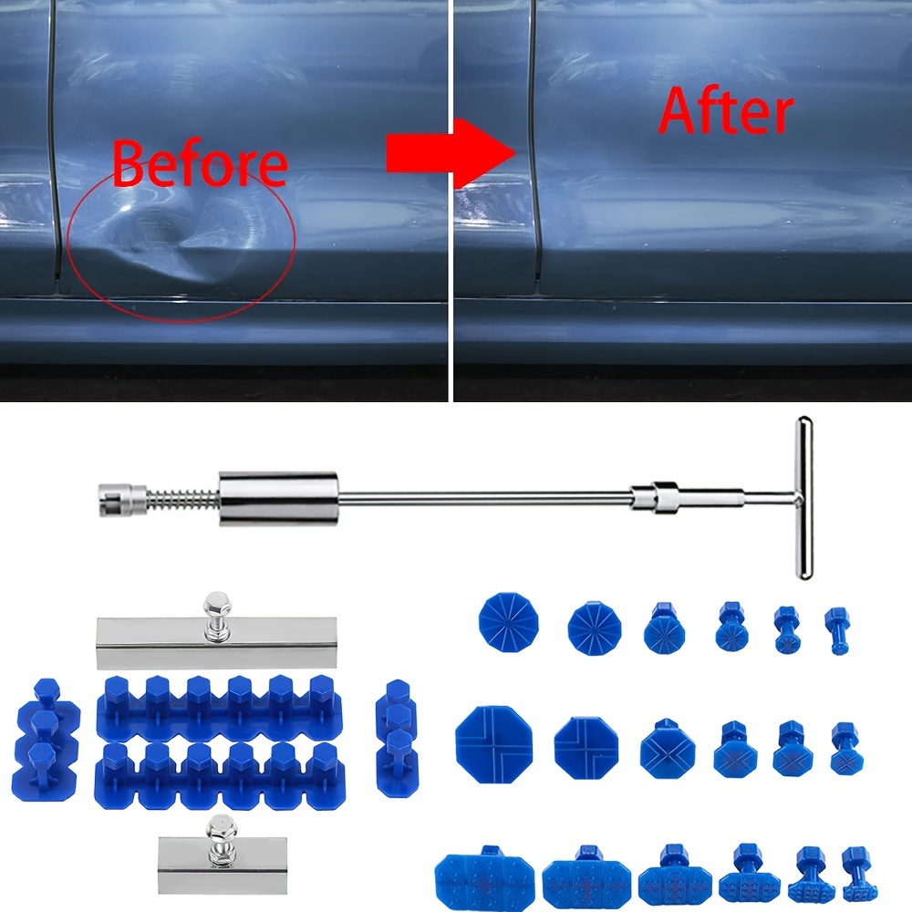 

1set Car Dent Repair Kit With Pull Hammer & Suction Cups - , Traceless Auto Body Restoration Tool Set, Manual For Fixing