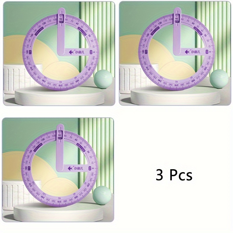 TEMU 3-Pack di goniometri rotanti gradi, righello multifunzionale per la misurazione degli angoli, strumenti di per l'educazione , per et� 14+,