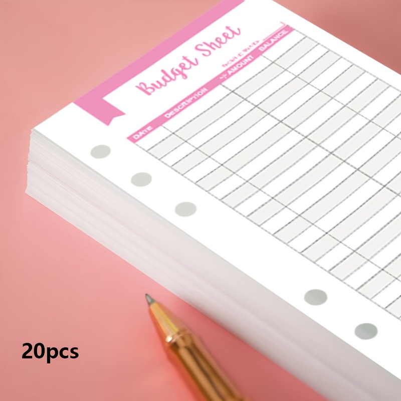 E-shop 20 Stück A6 Notizbuch-Ordner, Bargeld-Budget-Umschläge, Budget-Ordner mit transparenten Reißverschlusstaschen Aufklebern, Ordner