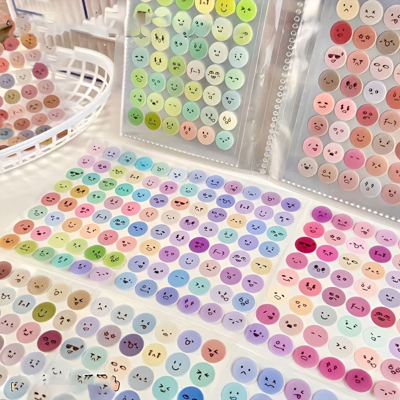 Image of 480pcs Non-repeating Package: Cute, Happy, Sad, Funny Transparent Stickers, Suitable For Scrapbooks, Notebooks, Water Bottles, Suitcases, And Diy Holiday Gifts