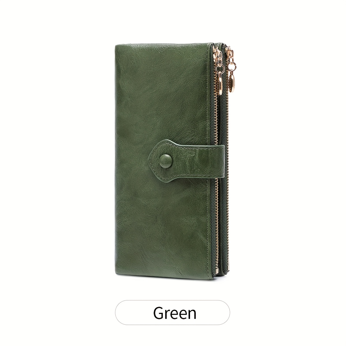 Image of Miyin Women's Vintage Large Capacity Wallet With Dual Zipper Closure, Long Wallet - Multi-card Holder, Cash Pocket & Snap Closure Compartments, Elegant Handbag For Credit Cards/cash (, Options )