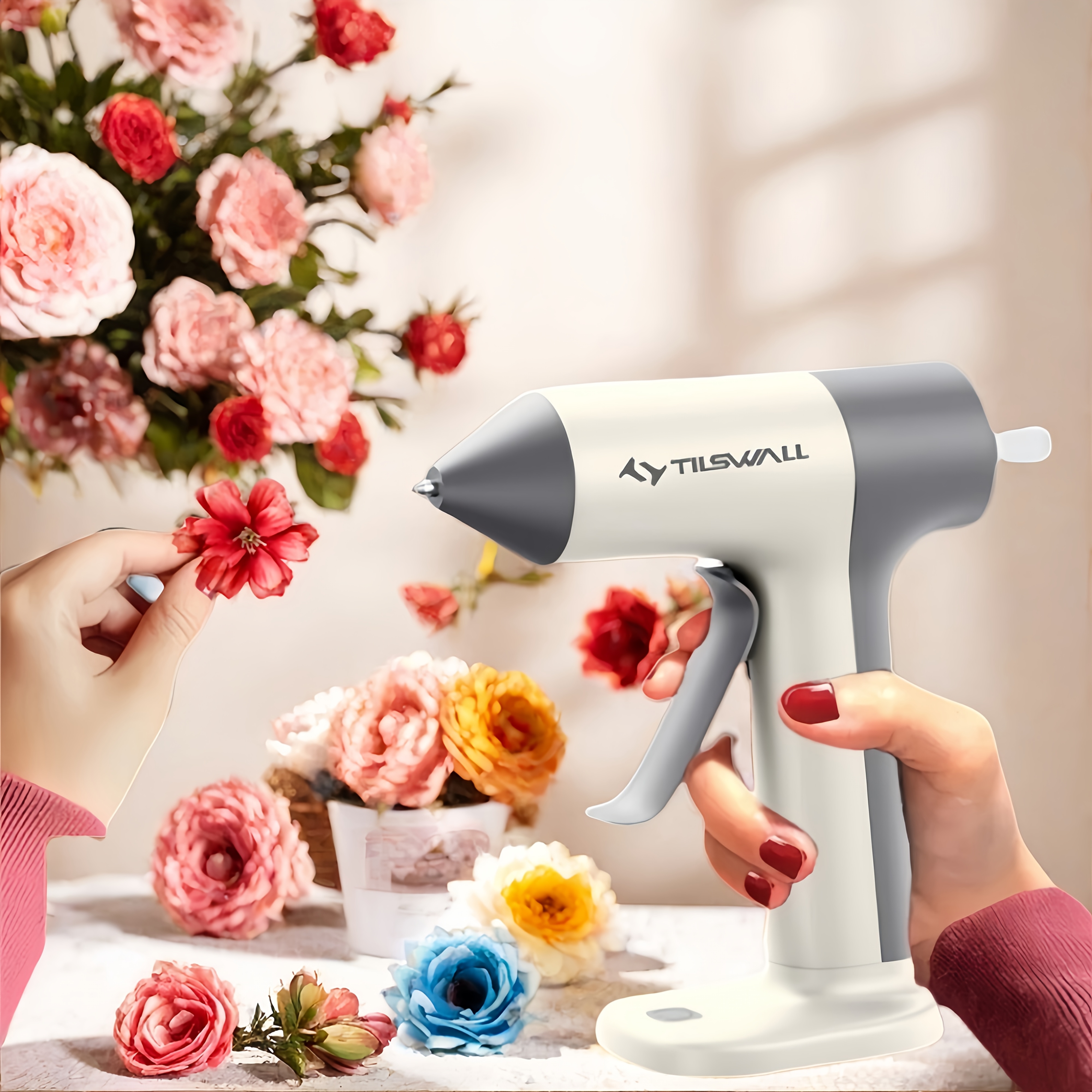 TEMU 4v Cordless Hot Melt Glue Gun, Rechargeable Fast Preheating Glue Gun Kit With 20pcs Premium Mini Glue Stick, Automatic- Glue Gun For Art, Craft,
