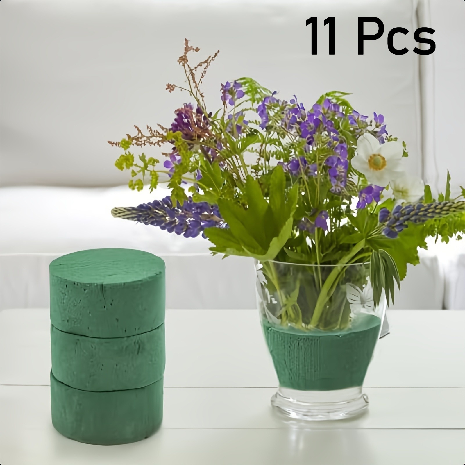 TEMU 11pcs Round Flower Foam Blocks, Size Cm, Wet All-use Blocks, Suitable For Florists, Ideal For Artificial And Fresh Flower Arrangements
