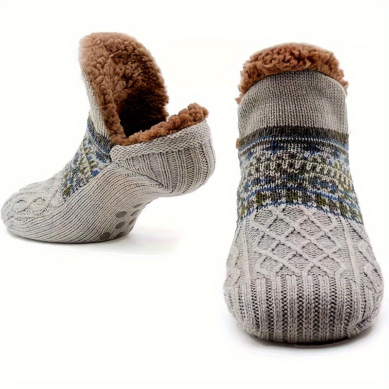 NS-Sherpa Fluffy Bed Slippers for Men & Women - Warm, Non-Slip, Comfortable Knitted Socks with Plush Fleece Lining, Striped Design, Perfect for Indoor Use, Indoor Slippers | Plush Lined Socks | Knitted Socks, Slippers for Indoor Use, Bed Sock Men, Fuzzy Sock Extra Large, Sleep Sock Big Size, Thermal Sock For Sleeping, Sock Men Extra Shirt, Men Sock Good Quality 5 NS-Sherpa Fluffy Bed Slippers for Men & Women - Warm, Non-Slip, Comfortable Knitted Socks with Plush Fleece Lining, Striped Design, Perfect for Indoor Use, Indoor Slippers | Plush Lined Socks | Knitted Socks, Slippers for Indoor Use, Bed Sock Men, Fuzzy Sock Extra Large, Sleep Sock Big Size, Thermal Sock For Sleeping, Sock Men Extra Shirt, Men Sock Good Quality - Image 5